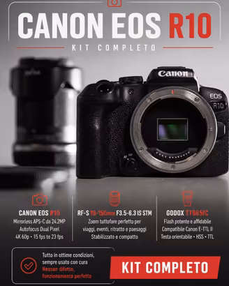 Canon EOS R10 - 18-150 RF - Godox TT685IIC