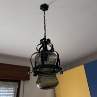 Lampadario in ferro battuto