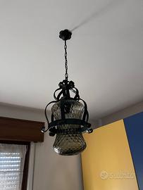 Lampadario in ferro battuto