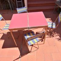 Tavolino da picnic vintage anni '70 + 4 seggiolini