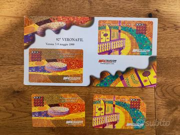 Schede telefoniche "Veronafil '99" con folder
