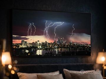 Tela - Quadro Skyline Notte con Fulmini