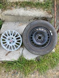 Set 4 Cerchi ferro r15 + set 4 copri ruota