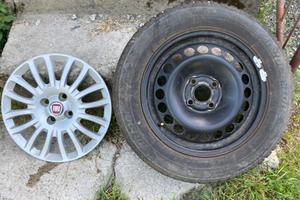 Set 4 Cerchi ferro r15 + set 4 copri ruota