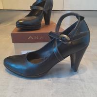 Scarpe donna in pelle, tacco 7