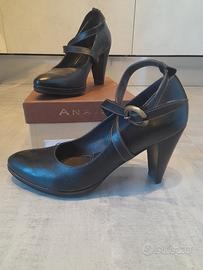 Scarpe donna in pelle, tacco 7