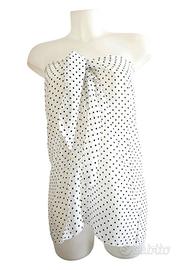 Calzedonia pareo  bianco pois neri 58 cm