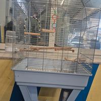 gabbia per pappagallo con piede