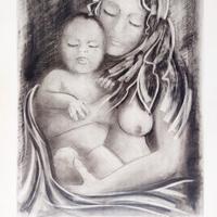 disegno a matita e carboncino di L. Mi. Triciani