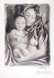 disegno a matita e carboncino di L. Mi. Triciani