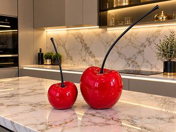 Coppia di ciliegie decorative di design