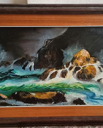 Spuma di mare in tempesta, olio su tela 