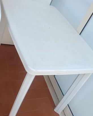 tavolo PVC bianco da esterno  e 4 sedie