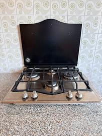 Piano cottura a gas 4 fuochi + coperchio