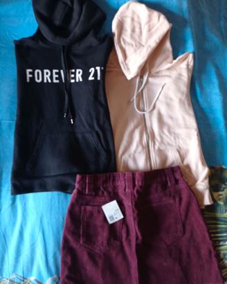 Forever 21 = n. 2 felpe + omaggio 1 gonna new