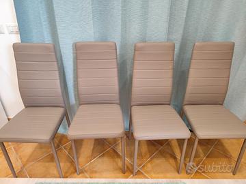 4 sedie beige nuove