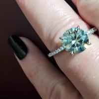 Anello argento e moissanite tg 19 mm