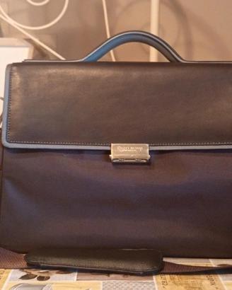 Borsa da lavoro in pelle e tessuto