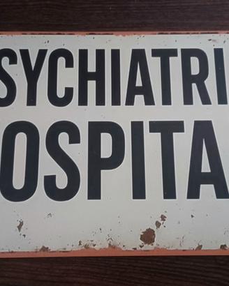 Insegna ospedale in metallo 