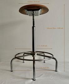 Sgabello Sedia da Geometra Vintage