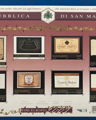 Francobolli San Marino 2007 Vini Europei (MNH*)