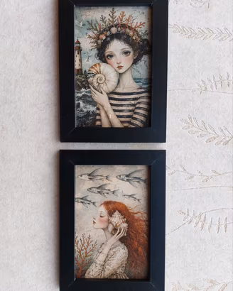 quadretti con stampe "terra e mare"