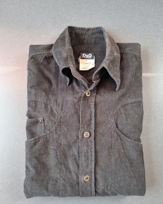 Camicia D&G Dolce&Gabbana velluto a coste nero