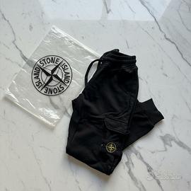Stone Island Pantaloni uomo M neri con patch logo
