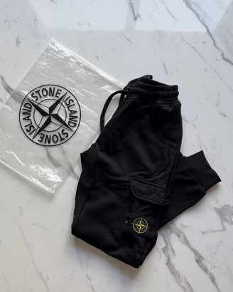 Stone Island Pantaloni uomo M neri con patch logo