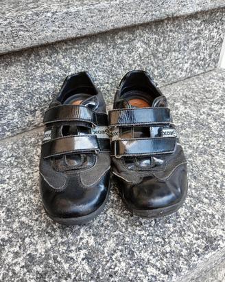 Geox Respira Scarpe Basse Pelle Vernice Nere 34