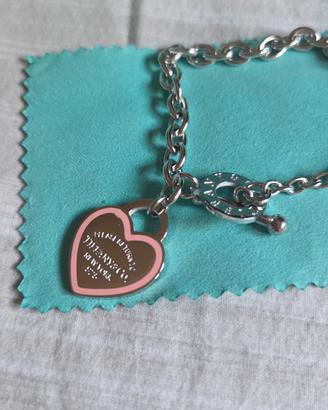 bracciale tiffany cuore bordo rosa