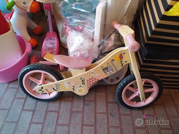 Bicicletta bambina legno senza pedali