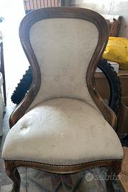 Sedie/Poltrone antiche legno e velluto