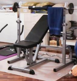 Panca e rastrelliera squat regolabili multifunz.