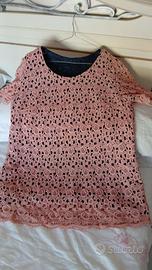 Maglia sartoria pizzo floreale taglia L