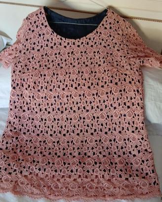 Maglia sartoria pizzo floreale taglia L
