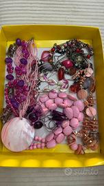 Collane set da 9 pezzi bigiotteria rosa