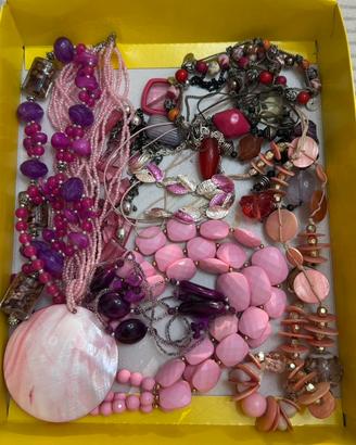 Collane set da 9 pezzi bigiotteria rosa