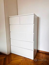 CASSETTIERA MALM IKEA 6 cassetti bianca