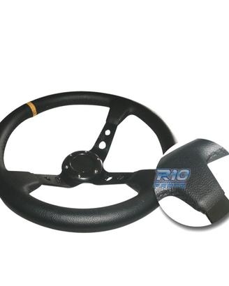 VOLANTE INVERTITO IN ECOPELLE NERA CON BRACCI NERI
