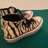 Converse alte donna taglia 37 colir bianco nero