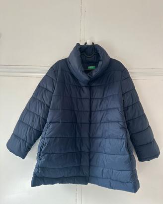 Piumino Donna Benetton Blu taglia 48 collo alto
