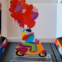 marco lodola  ,statuetta in plexiglass cuori