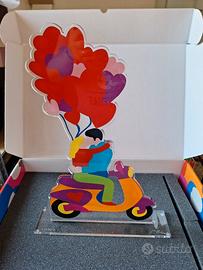 marco lodola  ,statuetta in plexiglass cuori