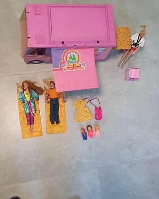 Camper di barbie anni 80 con accessori  e bambole