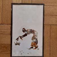 Collage con ali di farfalla arte africana