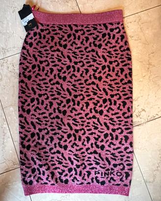 Gonna pinko tg S rosa e nera jacquard