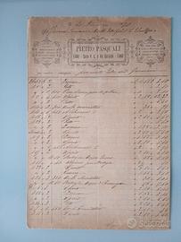 Fattura Storica 1877 FANO  Medicinali