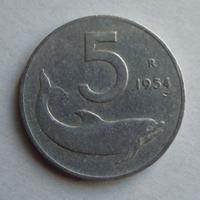 Moneta 5 lire 1954