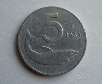 Moneta 5 lire 1954